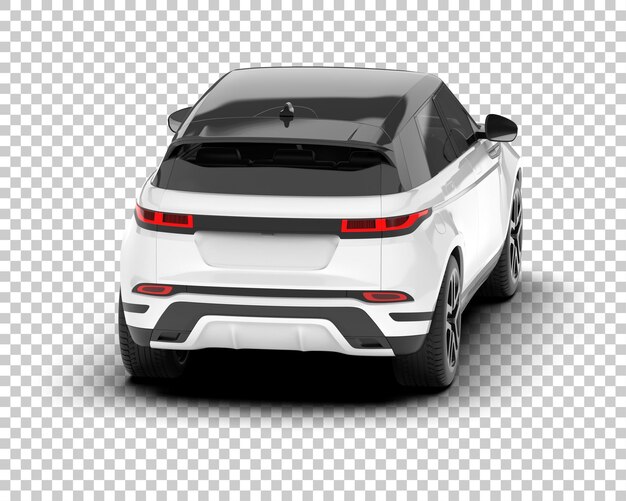 SUV blanco realista sobre fondo transparente Ilustración de renderizado 3d