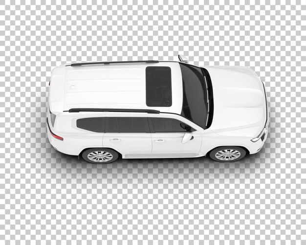 SUV blanco realista sobre fondo transparente Ilustración de renderizado 3d
