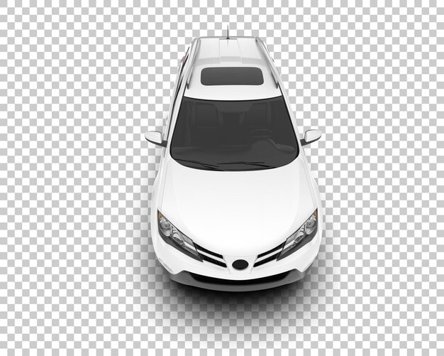SUV blanco realista sobre fondo transparente Ilustración de renderizado 3d