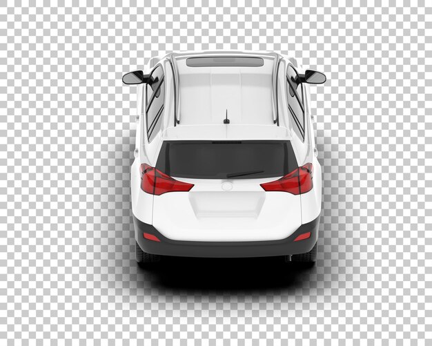 SUV blanco realista sobre fondo transparente Ilustración de renderizado 3d
