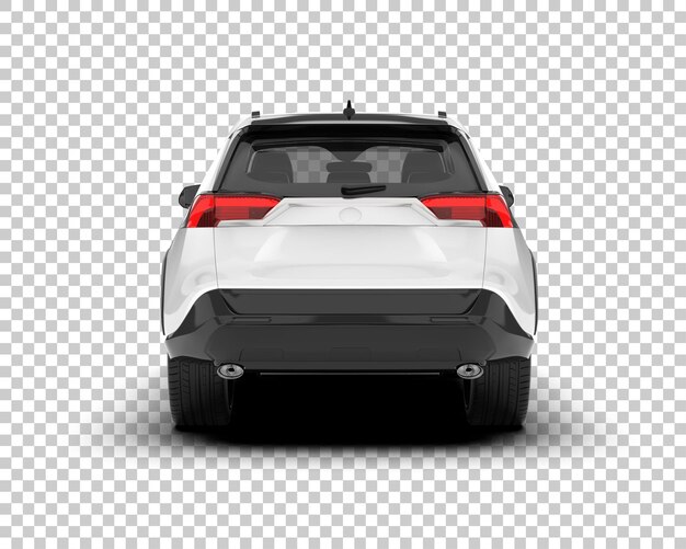 SUV blanco realista sobre fondo transparente Ilustración de renderizado 3d