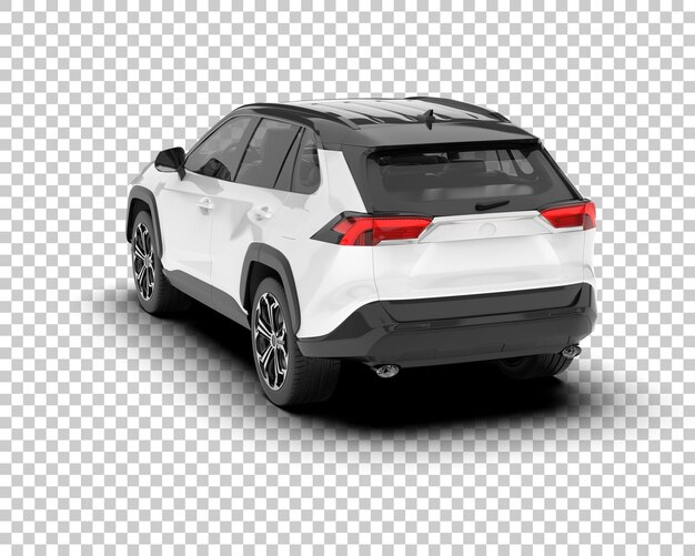 SUV blanco realista sobre fondo transparente Ilustración de renderizado 3d