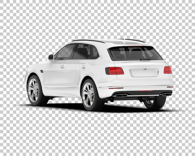 SUV blanco realista sobre fondo transparente Ilustración de renderizado 3d