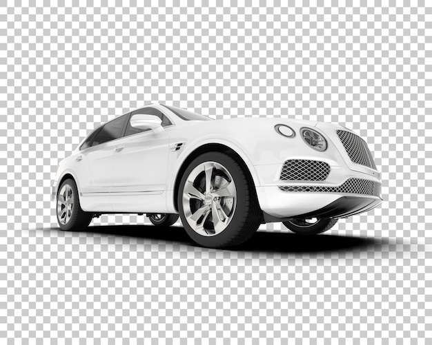SUV blanco realista sobre fondo transparente Ilustración de renderizado 3d