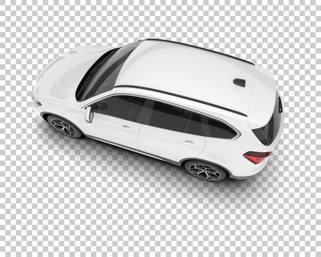 SUV blanco realista sobre fondo transparente Ilustración de renderizado 3d