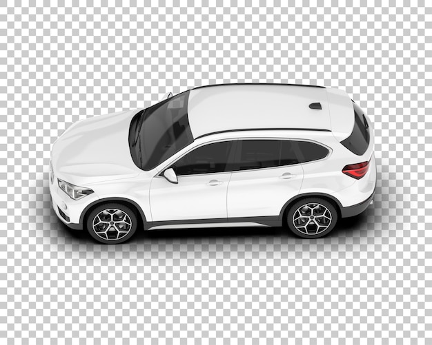 SUV blanco realista sobre fondo transparente Ilustración de renderizado 3d