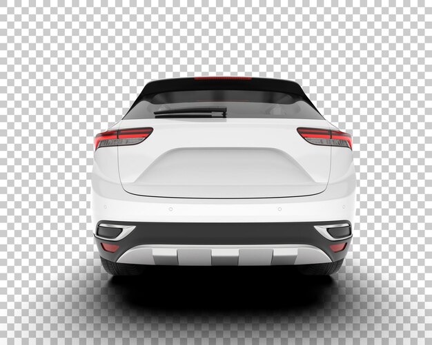 SUV blanco realista sobre fondo transparente Ilustración de renderizado 3d