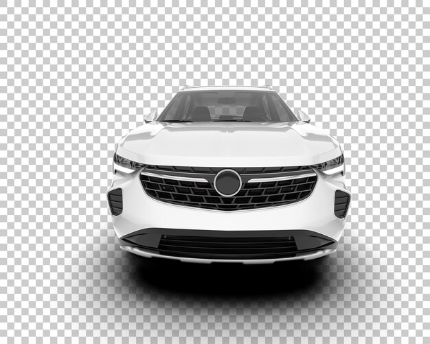 SUV blanco realista sobre fondo transparente Ilustración de renderizado 3d