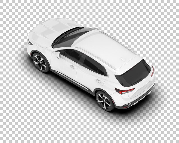 SUV blanco realista sobre fondo transparente Ilustración de renderizado 3d