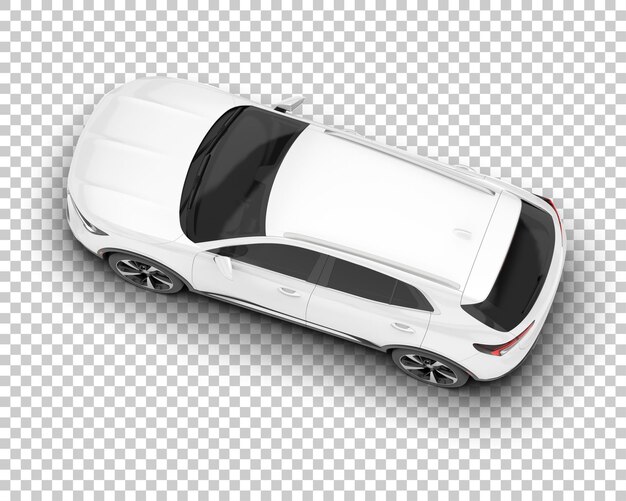SUV blanco realista sobre fondo transparente Ilustración de renderizado 3d