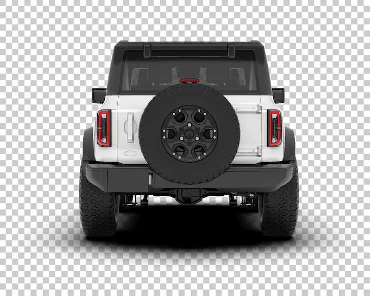 PSD suv blanco realista sobre fondo transparente ilustración de renderizado 3d