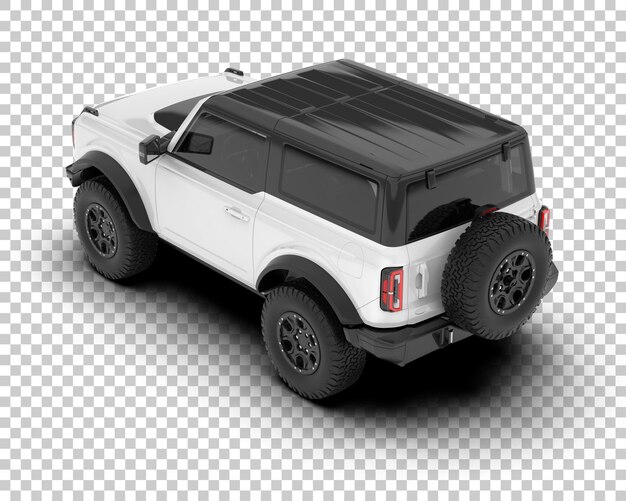 PSD suv blanco realista sobre fondo transparente ilustración de renderizado 3d