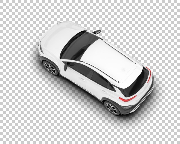 SUV blanco realista sobre fondo transparente Ilustración de renderizado 3d