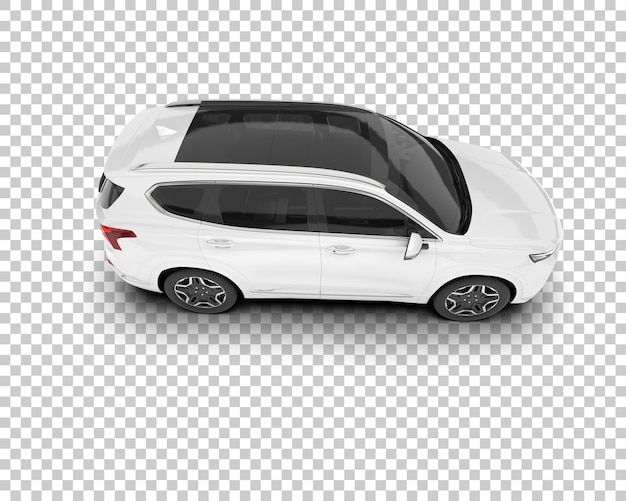 SUV blanco realista sobre fondo transparente Ilustración de renderizado 3d
