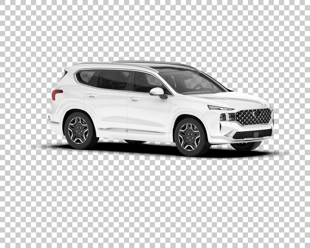 SUV blanco realista sobre fondo transparente Ilustración de renderizado 3d
