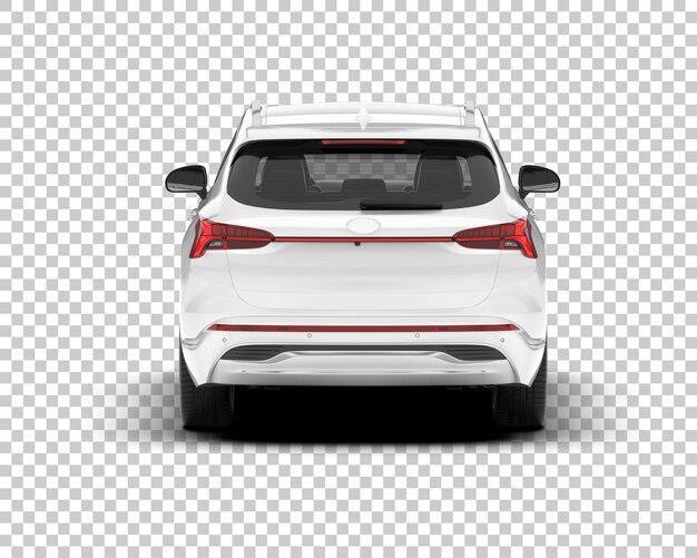 SUV blanco realista sobre fondo transparente Ilustración de renderizado 3d