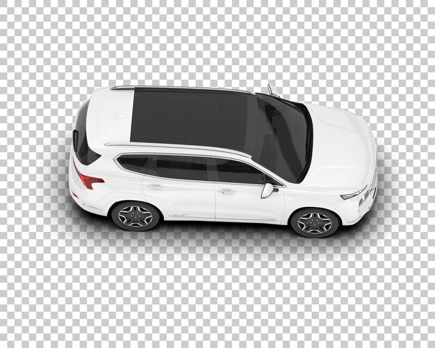 SUV blanco realista sobre fondo transparente Ilustración de renderizado 3d
