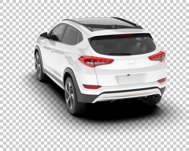 SUV blanco realista sobre fondo transparente Ilustración de renderizado 3d