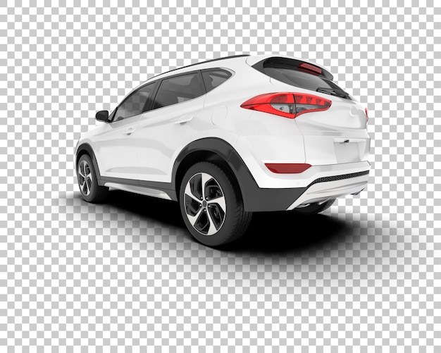 SUV blanco realista sobre fondo transparente Ilustración de renderizado 3d