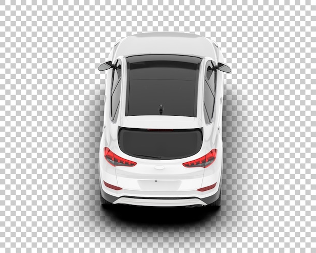 SUV blanco realista sobre fondo transparente Ilustración de renderizado 3d