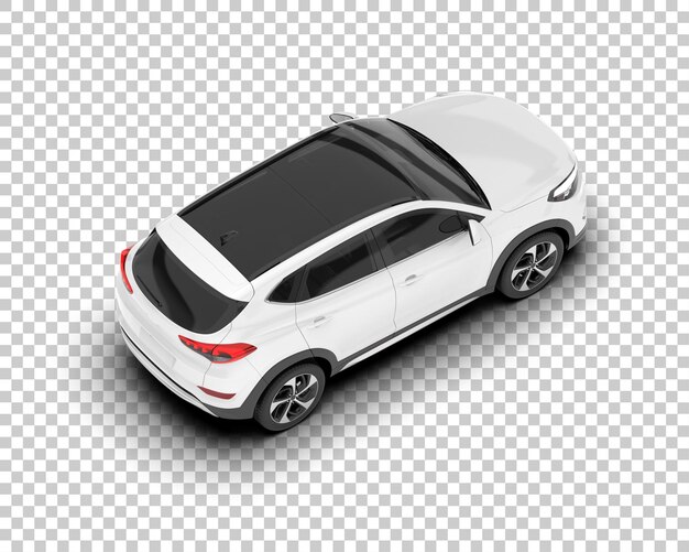 SUV blanco realista sobre fondo transparente Ilustración de renderizado 3d