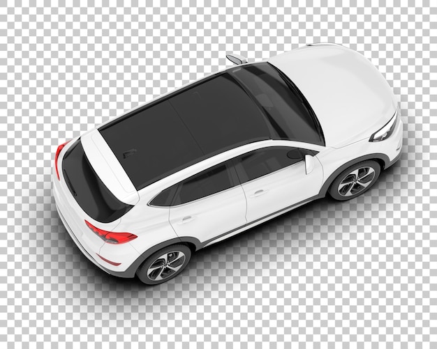 SUV blanco realista sobre fondo transparente Ilustración de renderizado 3d