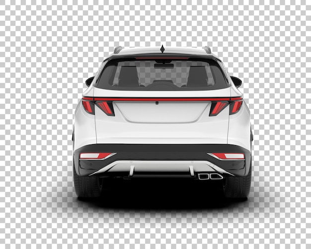 SUV blanco realista sobre fondo transparente Ilustración de renderizado 3d