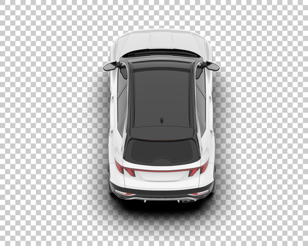SUV blanco realista sobre fondo transparente Ilustración de renderizado 3d
