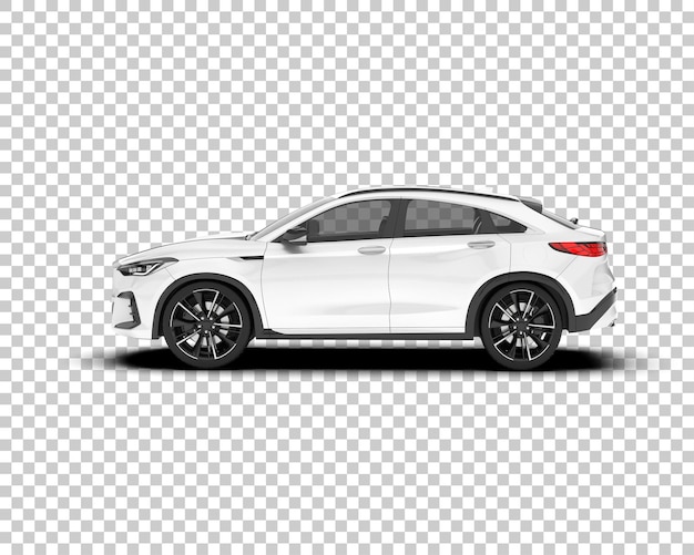SUV blanco realista sobre fondo transparente Ilustración de renderizado 3d