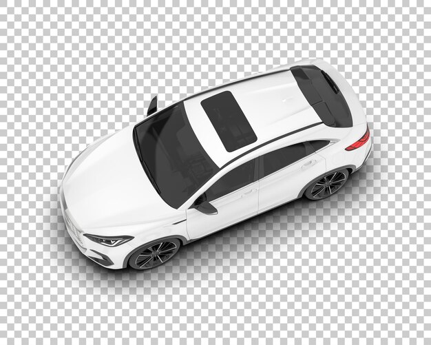 SUV blanco realista sobre fondo transparente Ilustración de renderizado 3d