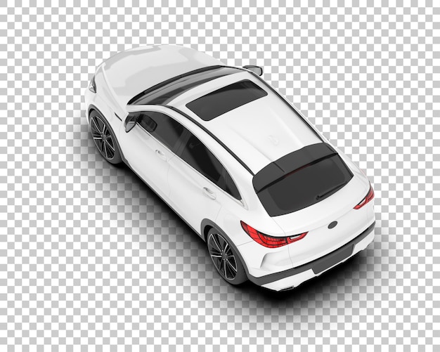 SUV blanco realista sobre fondo transparente Ilustración de renderizado 3d
