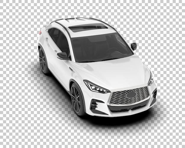 SUV blanco realista sobre fondo transparente Ilustración de renderizado 3d