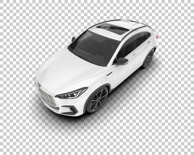 SUV blanco realista sobre fondo transparente Ilustración de renderizado 3d