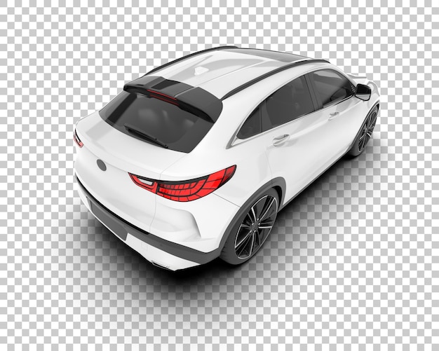 SUV blanco realista sobre fondo transparente Ilustración de renderizado 3d