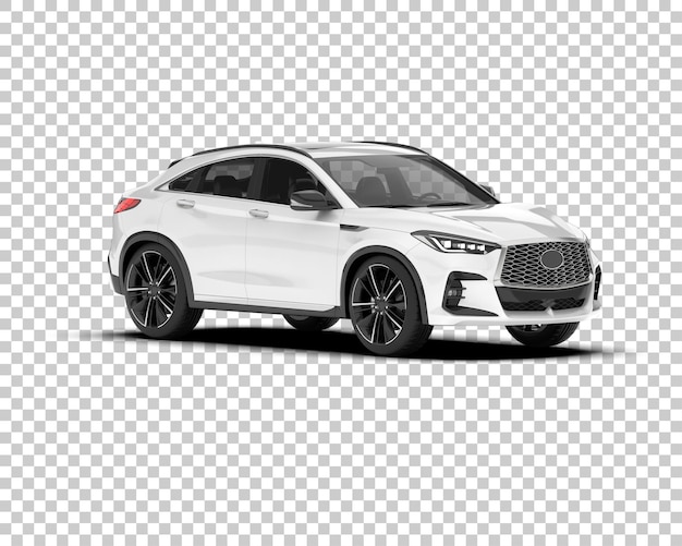 SUV blanco realista sobre fondo transparente Ilustración de renderizado 3d