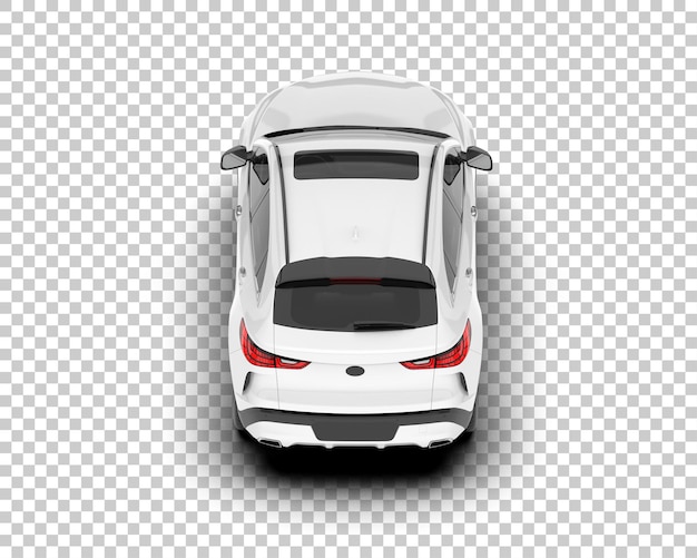 SUV blanco realista sobre fondo transparente Ilustración de renderizado 3d