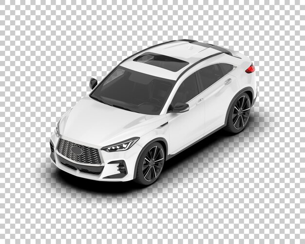 SUV blanco realista sobre fondo transparente Ilustración de renderizado 3d