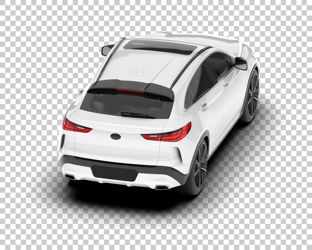 SUV blanco realista sobre fondo transparente Ilustración de renderizado 3d