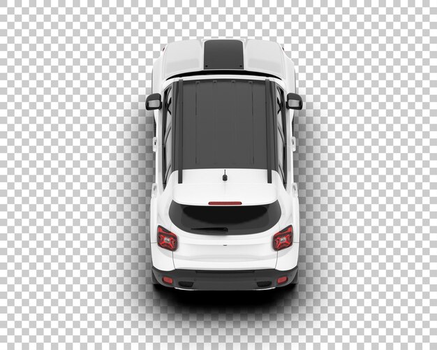 SUV blanco realista sobre fondo transparente Ilustración de renderizado 3d