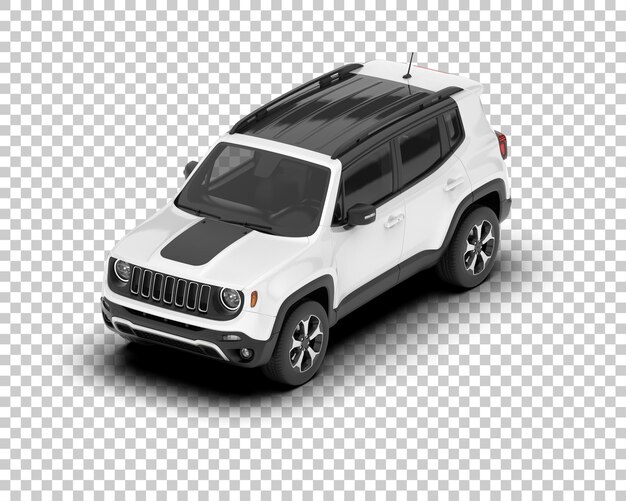 SUV blanco realista sobre fondo transparente Ilustración de renderizado 3d