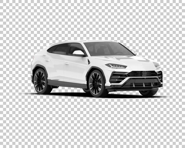 SUV blanco realista sobre fondo transparente Ilustración de renderizado 3d