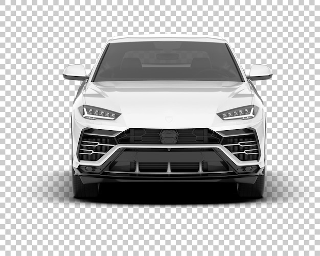SUV blanco realista sobre fondo transparente Ilustración de renderizado 3d