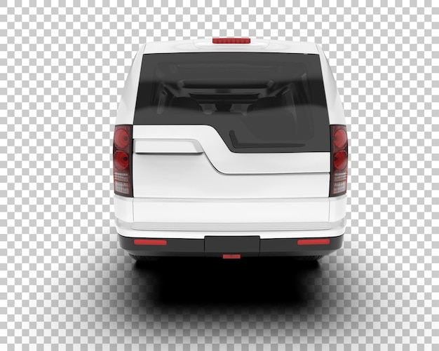 SUV blanco realista sobre fondo transparente Ilustración de renderizado 3d