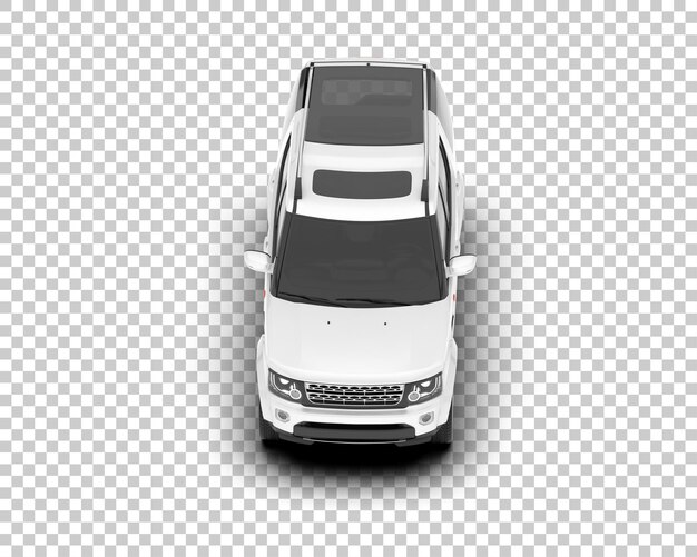 SUV blanco realista sobre fondo transparente Ilustración de renderizado 3d