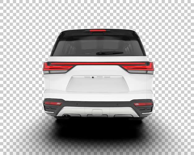 SUV blanco realista sobre fondo transparente Ilustración de renderizado 3d