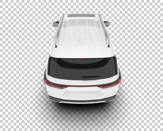 SUV blanco realista sobre fondo transparente Ilustración de renderizado 3d