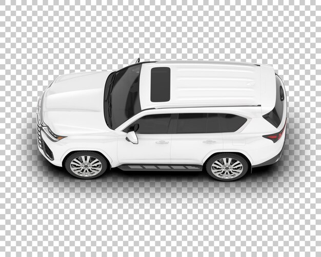 SUV blanco realista sobre fondo transparente Ilustración de renderizado 3d