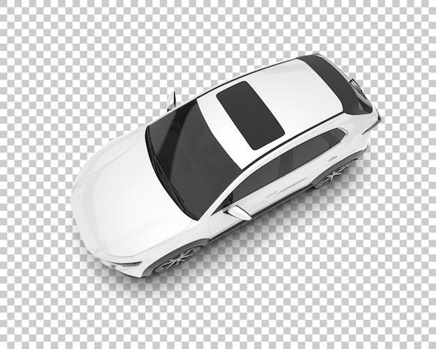 SUV blanco realista sobre fondo transparente Ilustración de renderizado 3d