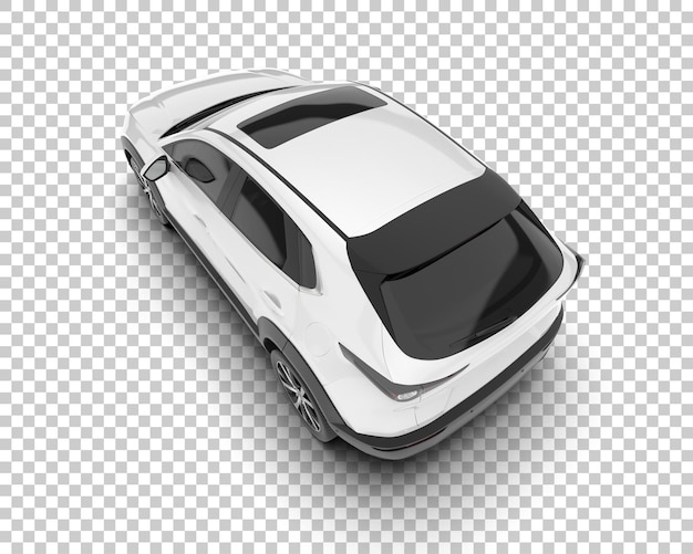 SUV blanco realista sobre fondo transparente Ilustración de renderizado 3d