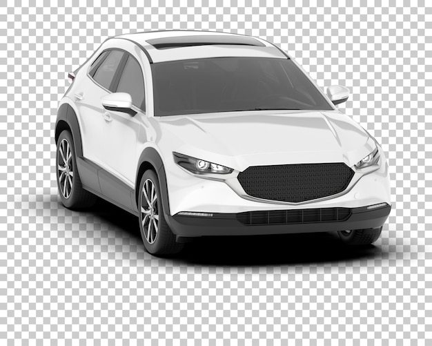 SUV blanco realista sobre fondo transparente Ilustración de renderizado 3d
